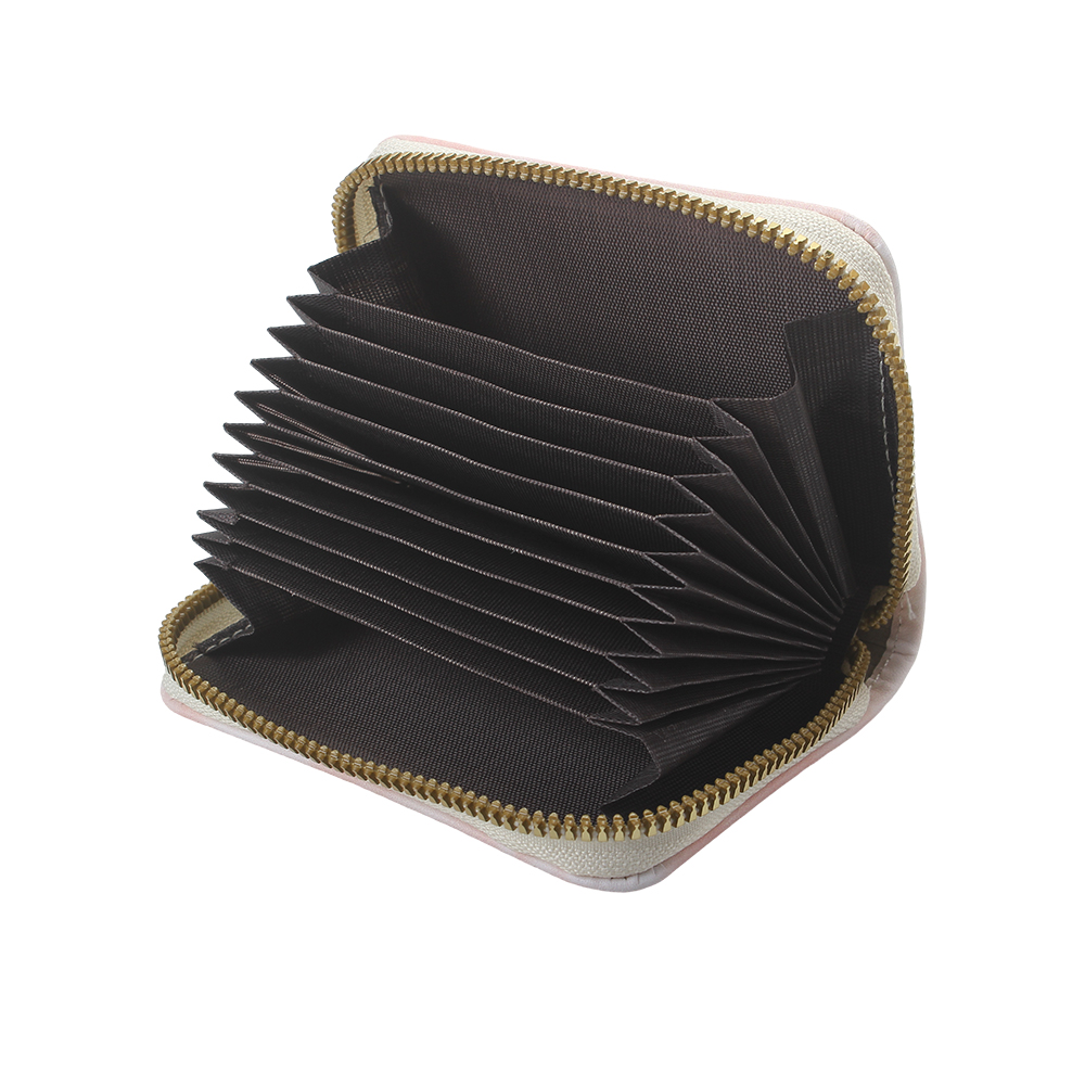 HuedHubber Credit card holder and bank card holder with zipper, compact mini change card holder