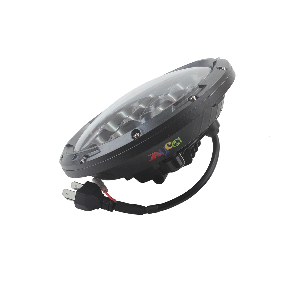 AUCD Car headlights 13 bead round lights 7 "headlights 75W headlights high and low beams off-road vehicle modified lights