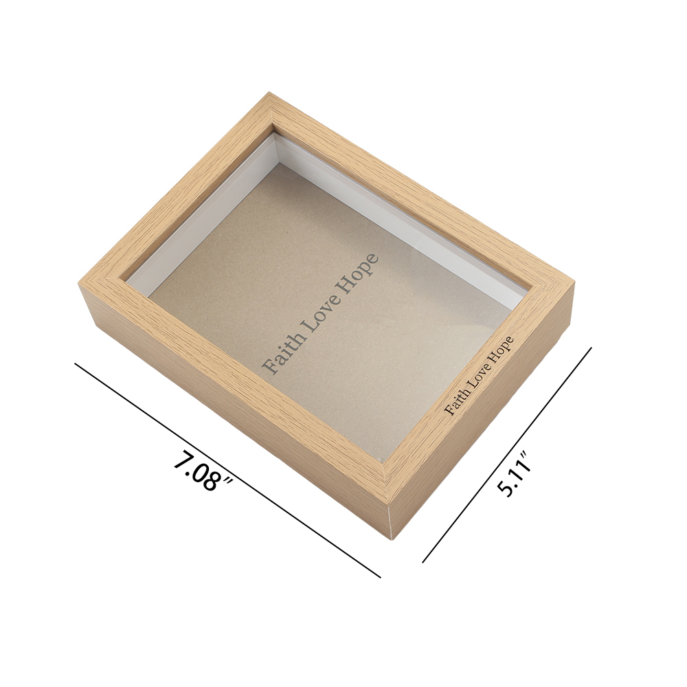 Faith Love Hope 3D Picture Frame Display Case,5x7-inch Shadow Box Frame for Desktop Display Collectibles,Plant Specimen and Photos
