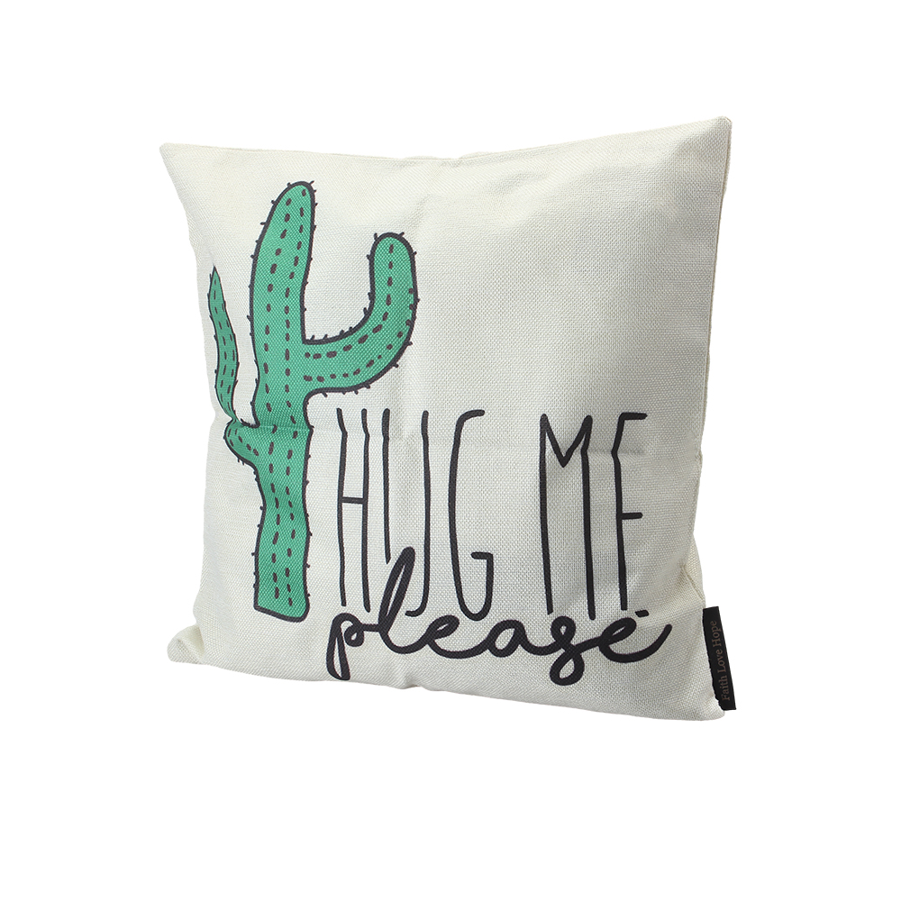 Faith Love Hope Pattern Cactus Throw Pillow (16 "x16") for Living Room, Bedroom, Sofa, Soft and Comfortable Pillow