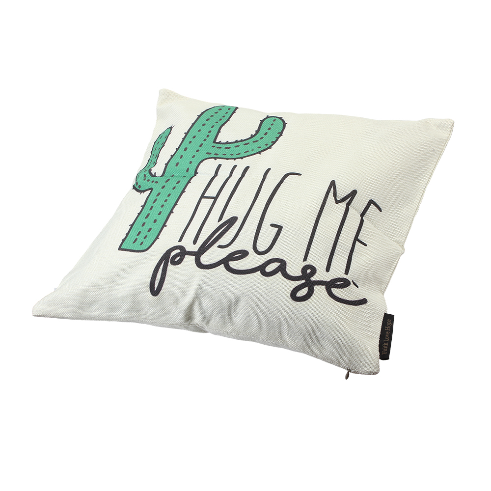 Faith Love Hope Pattern Cactus Throw Pillow (16 "x16") for Living Room, Bedroom, Sofa, Soft and Comfortable Pillow