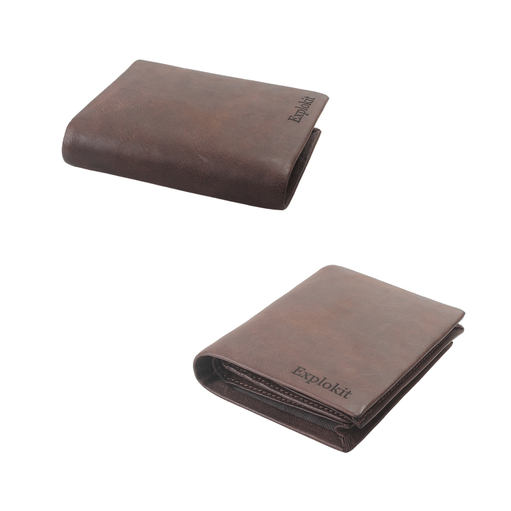 Explokit Wallet wallet with multiple card slots,Men's Leather Slim Bifold Wallet