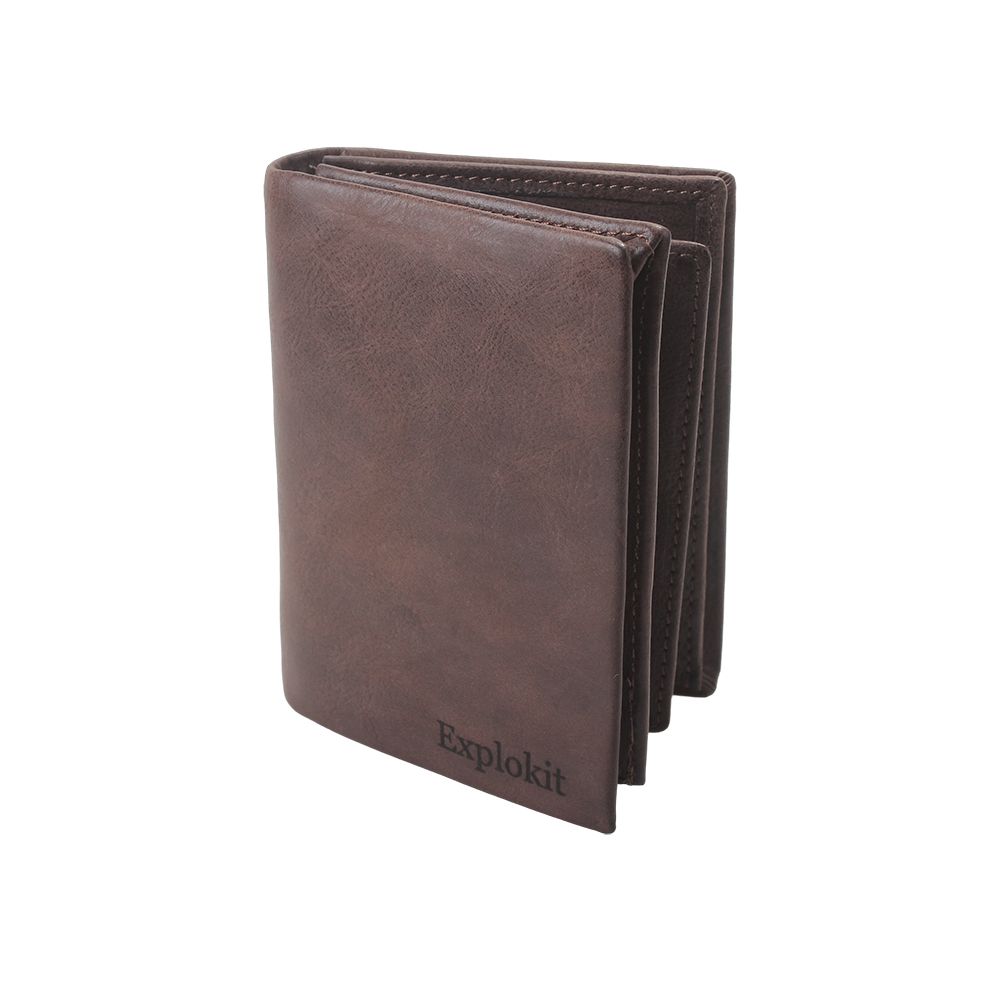 Explokit Wallet wallet with multiple card slots,Men's Leather Slim Bifold Wallet