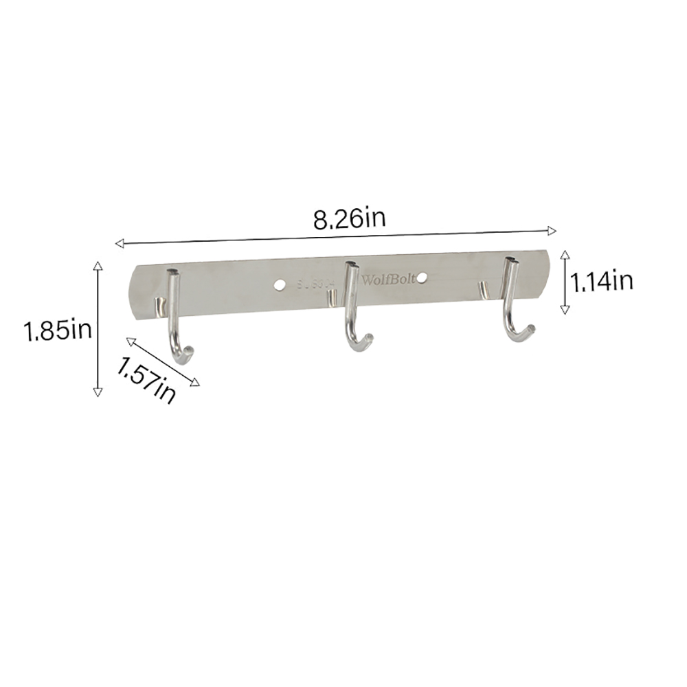 WolfBolt Clothes hooks of metal , 304 stainless steel perforated hook, multi-purpose