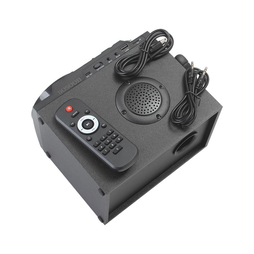 sosoon Bluetooth speaker wireless connection for home and outdoor use, subwoofer, square dance sound system, large volume with remote control