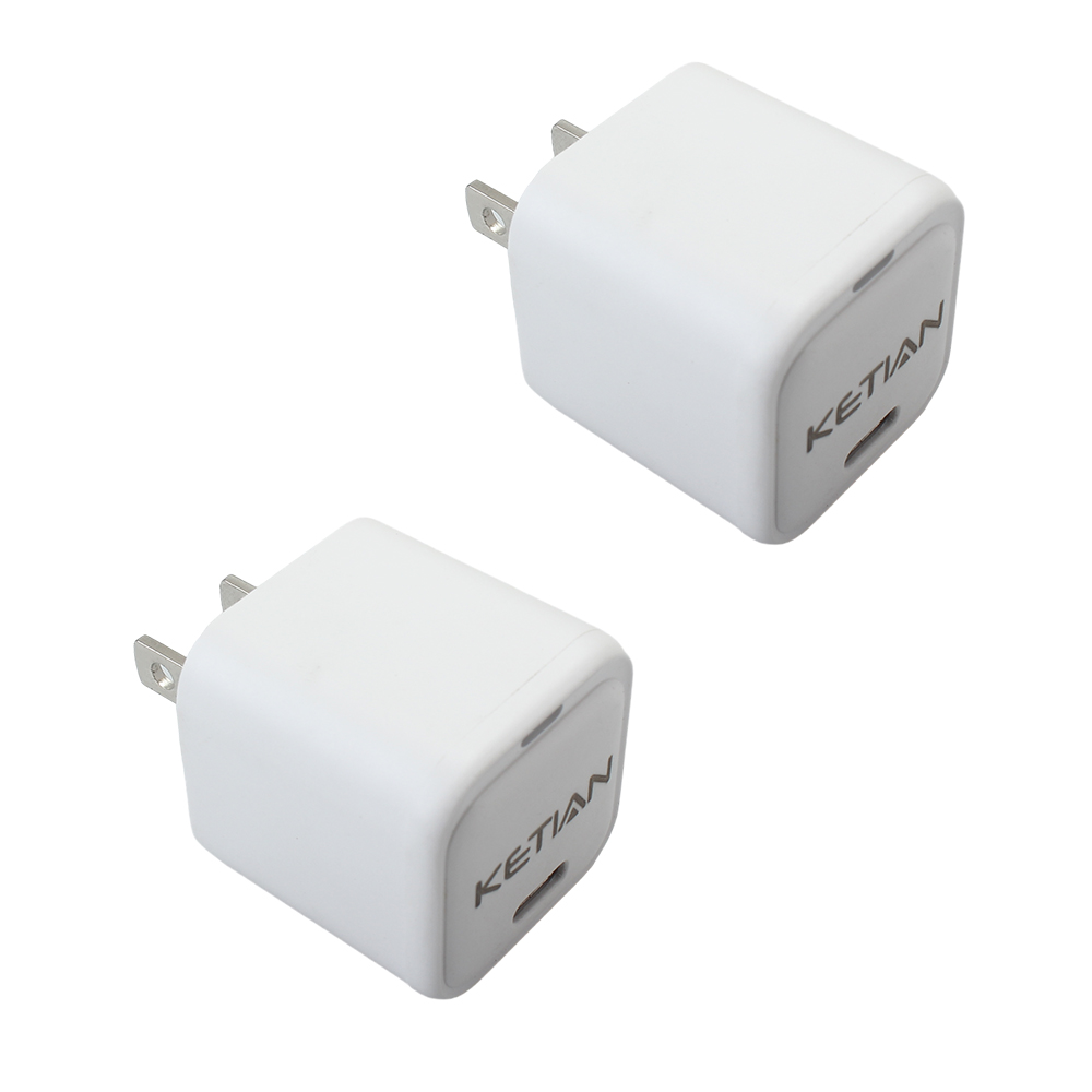 KETIAN USB charging port,USB C Charger,30W Fast PD Phone Charger Wall Charger,Compatible with iPhone,Galaxy, iPad Pro ect (2-Pack)