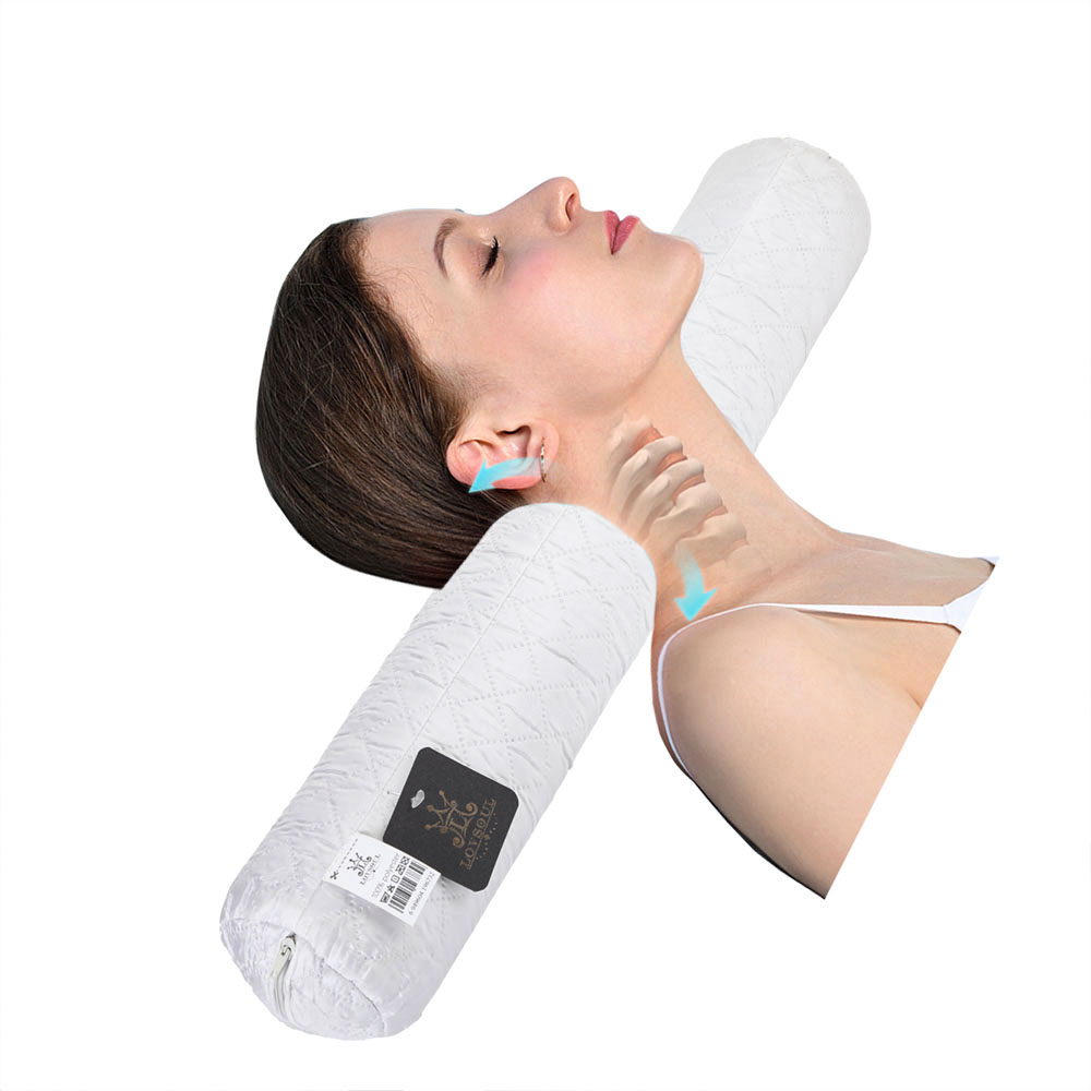 L LOVSOUL Neck pillows，Cylinder Round Cushion Bolster Support for Sleeping, Memory Foam Bolster Ergonomically Designed Ideal for Head, Neck, Spine, Lumbar Traction- Washable Cover