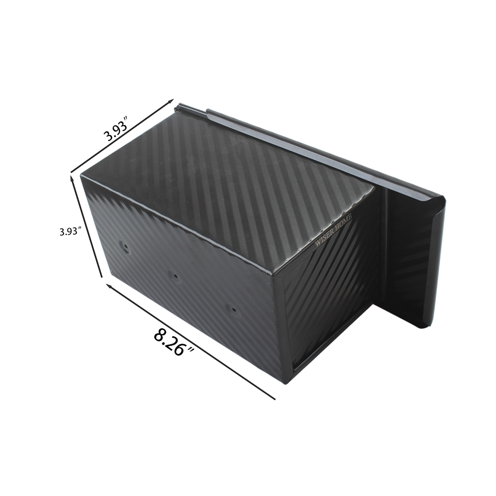 WISER HOME Kitchen baking tray, cookware, 1 lb Non-Stick Bread Toast Mold,Carbon Steel Bread Toast Mold with lid