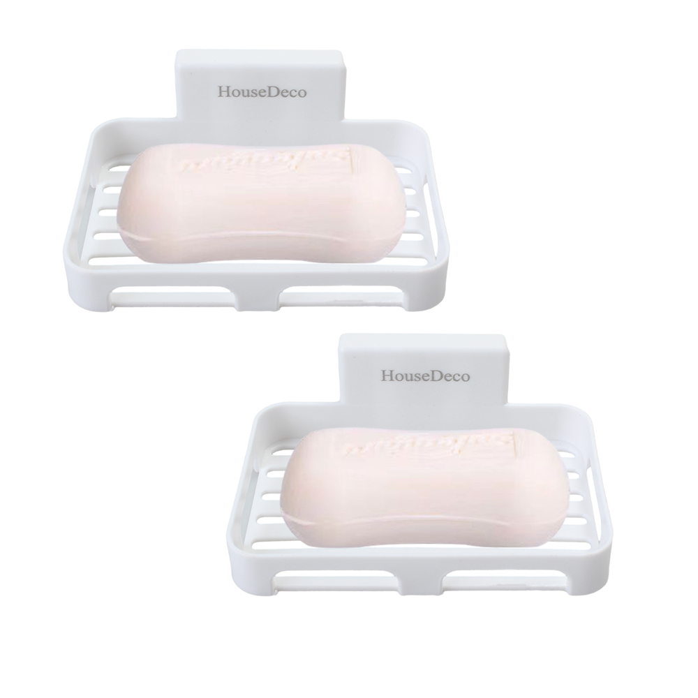 HouseDeco Soap box, Soap Drain Rack,Self-Adhesive Wall-Mounted, for Bathroom Shower ,Kitchen