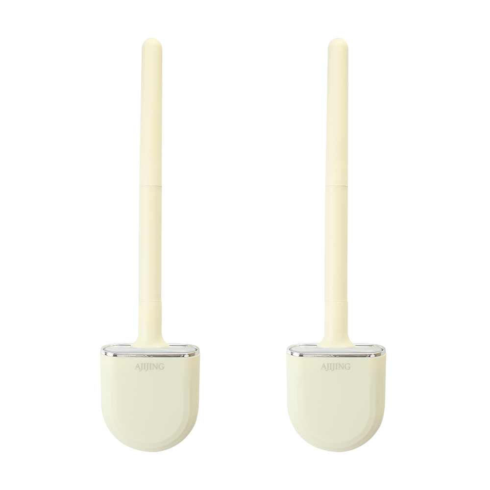 AJIJING Toilet brush and toilet holder kit, 360 ° household long handled toilet brush with no dead corners, cleaning tool