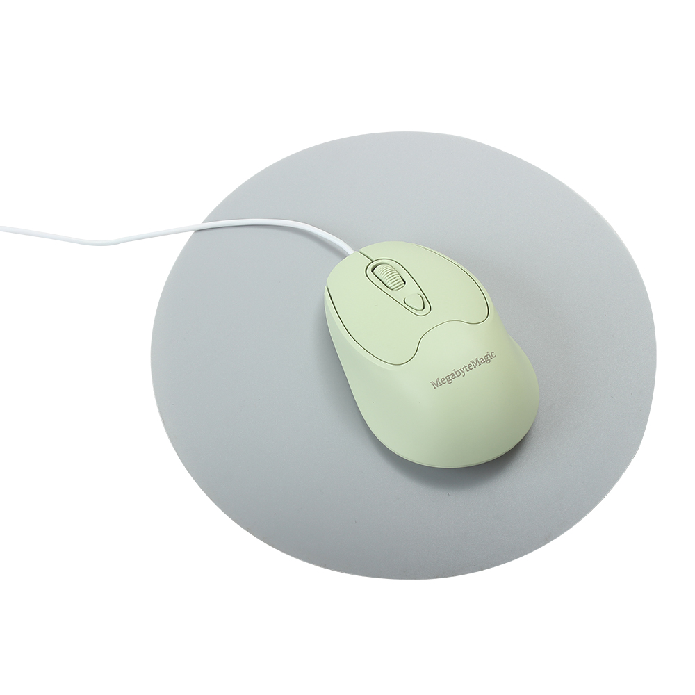 MegabyteMagic Computer mouse,USB wired silent mouse for desktop/laptop (Green)