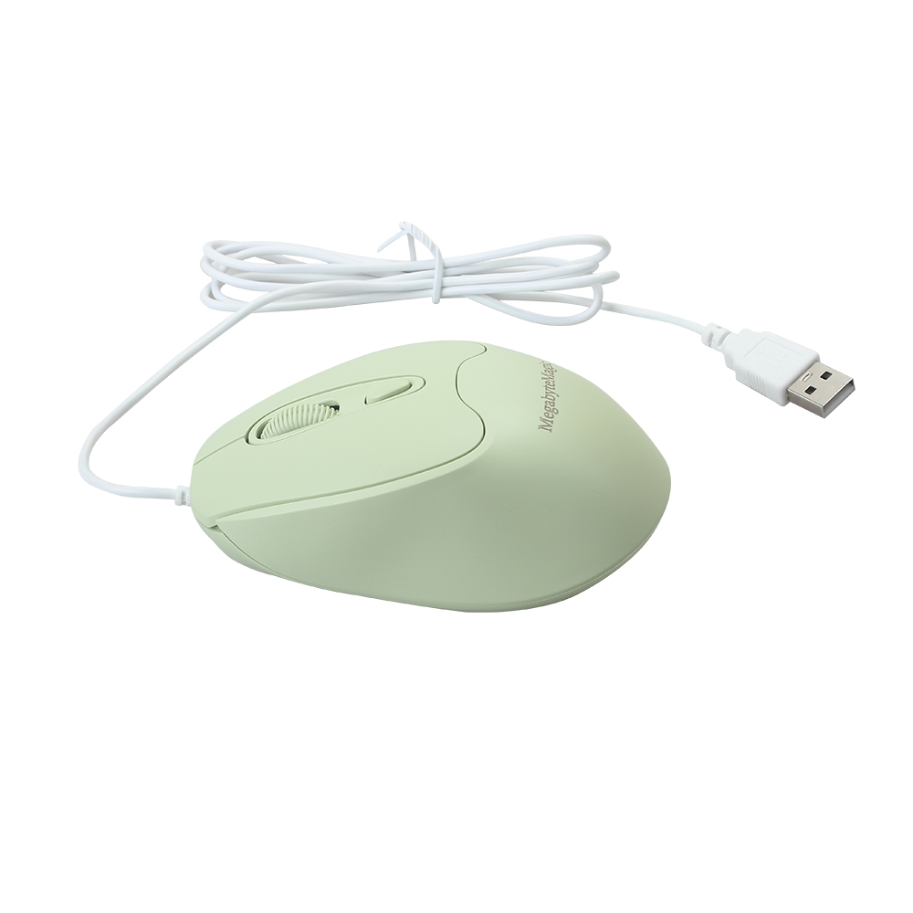 MegabyteMagic Computer mouse,USB wired silent mouse for desktop/laptop (Green)