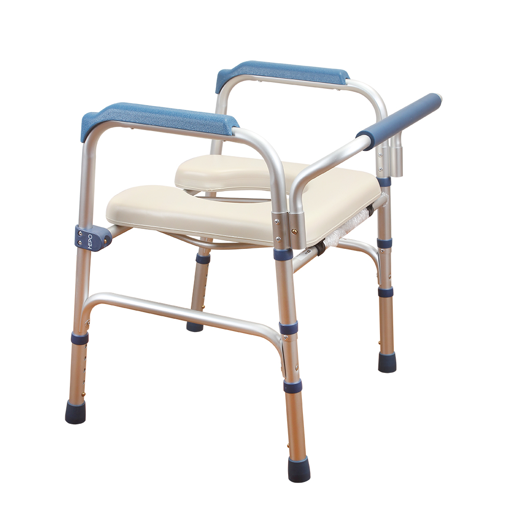 HEPO Commode chairs,toilet chairs,Adjustable Folding Commode chairs with Padded Seat and Arms,suitable for elderly disabled