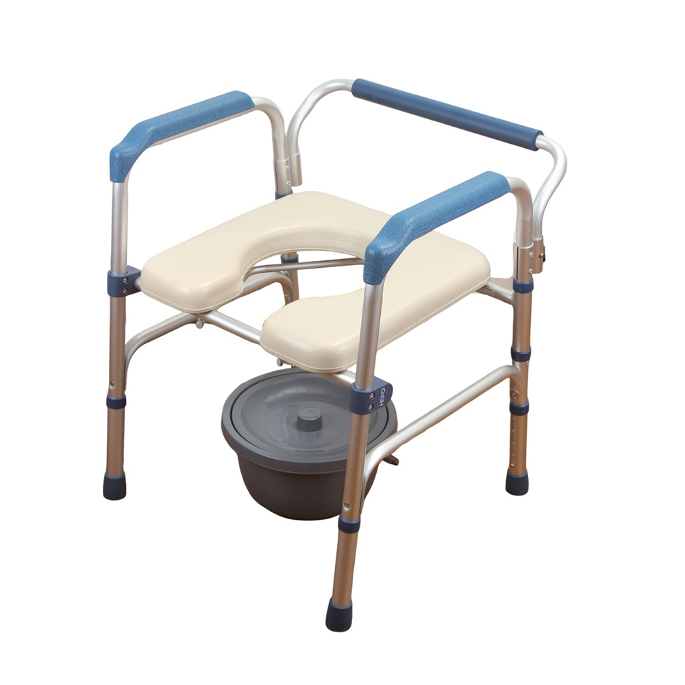HEPO Commode chairs,toilet chairs,Adjustable Folding Commode chairs with Padded Seat and Arms,suitable for elderly disabled