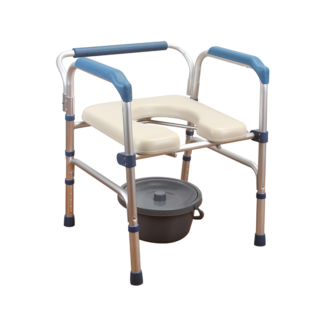 HEPO Commode chairs,toilet chairs,Adjustable Folding Commode chairs with Padded Seat and Arms,suitable for elderly disabled