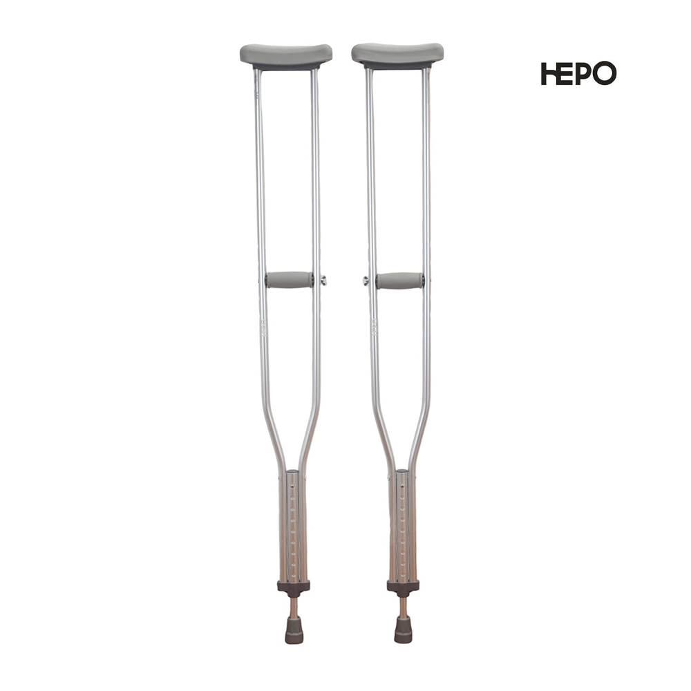 HEPO Adjustable height crutches. Adult 4'7 "to 6'7" 300 LBS aluminum lightweight crutches