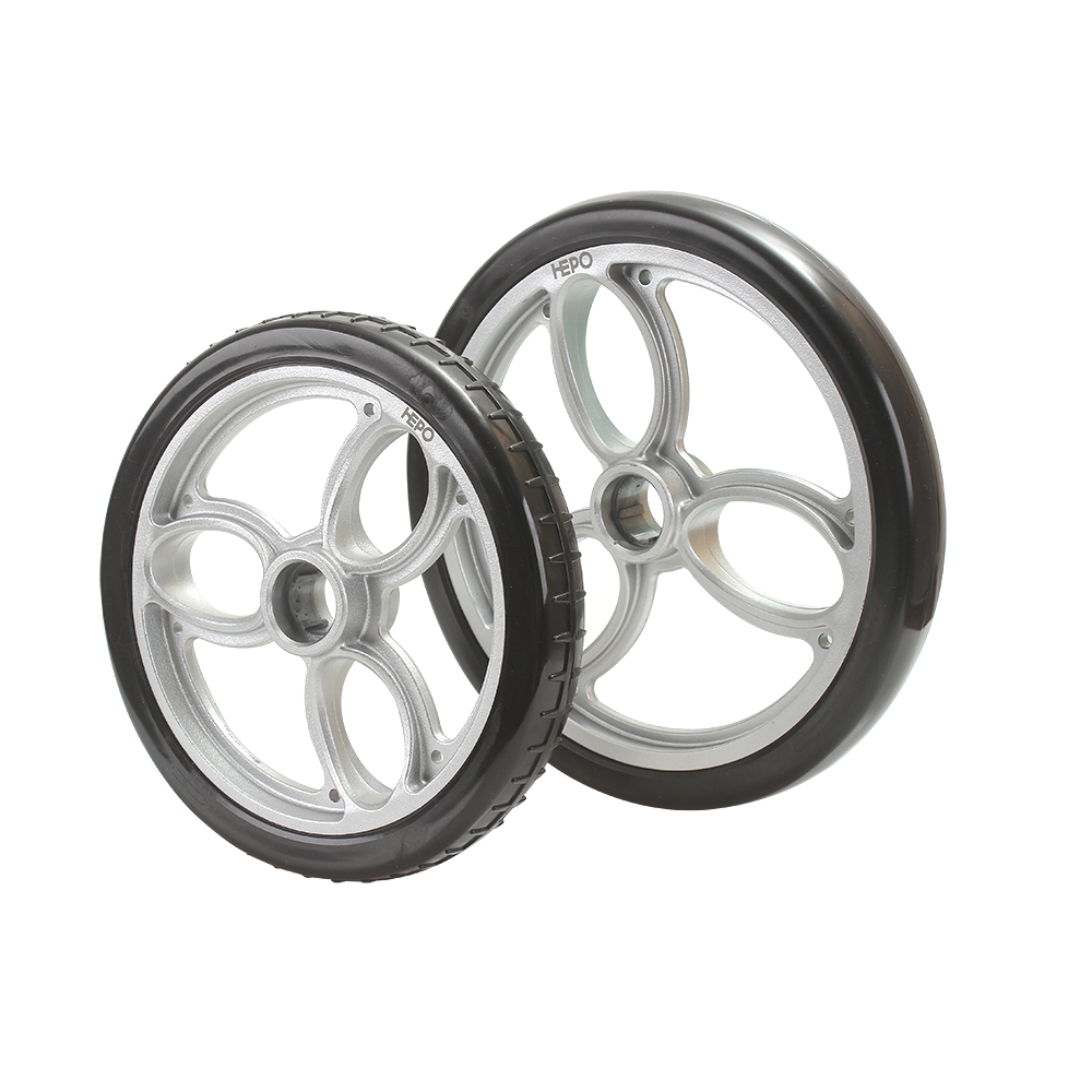 HEPO Casters for shopping trolleys, lightweight trolleys Set,Suitable for Folding Rolling trolleys(Front Wheels 10 Inches-2pcs, Rear Wheels 8 Inches-2pcs)