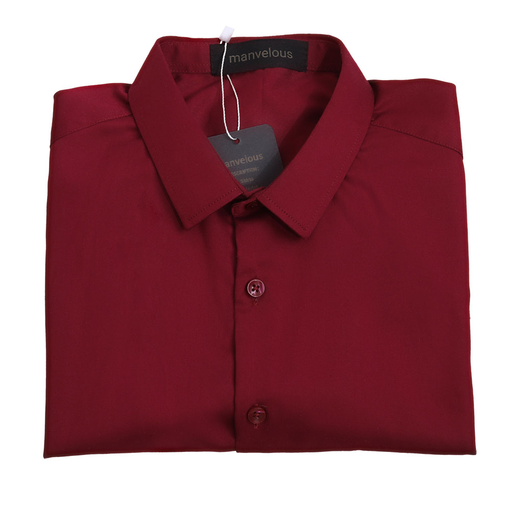 Manvelous Shirts, Men's wine red Long Sleeve Shirt XL