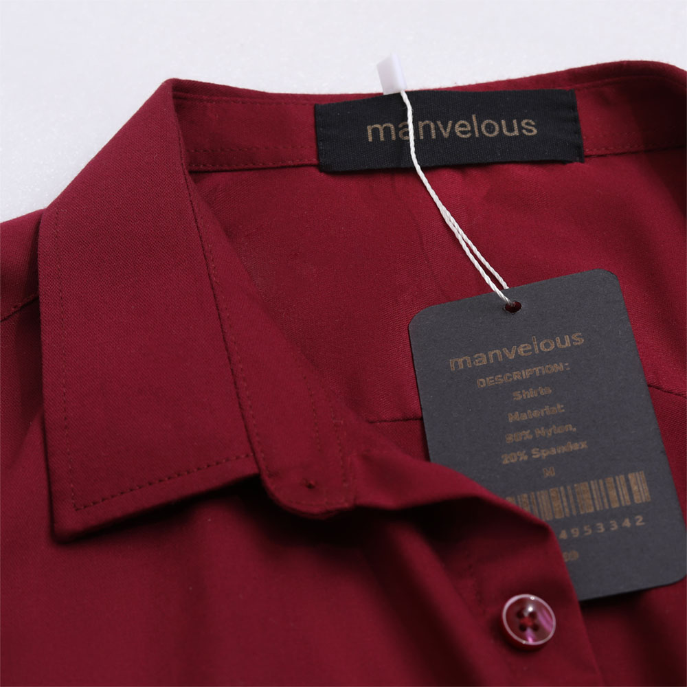 Manvelous Shirts, Men's wine red Long Sleeve Shirt XL