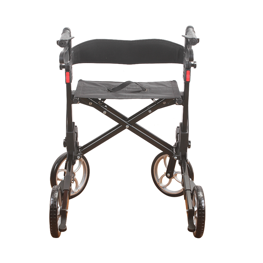 HEPO Shopping trolleys,Foldable Rollator trolleys with Seat,360° swivel front and rear wheels lightweight walker for seniors