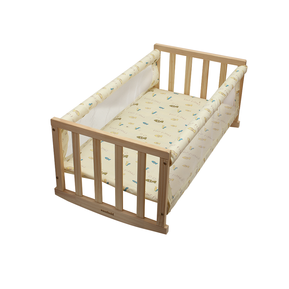 easehold Solid wood baby cribs for babies, parallel crib, mini guardrail bed
