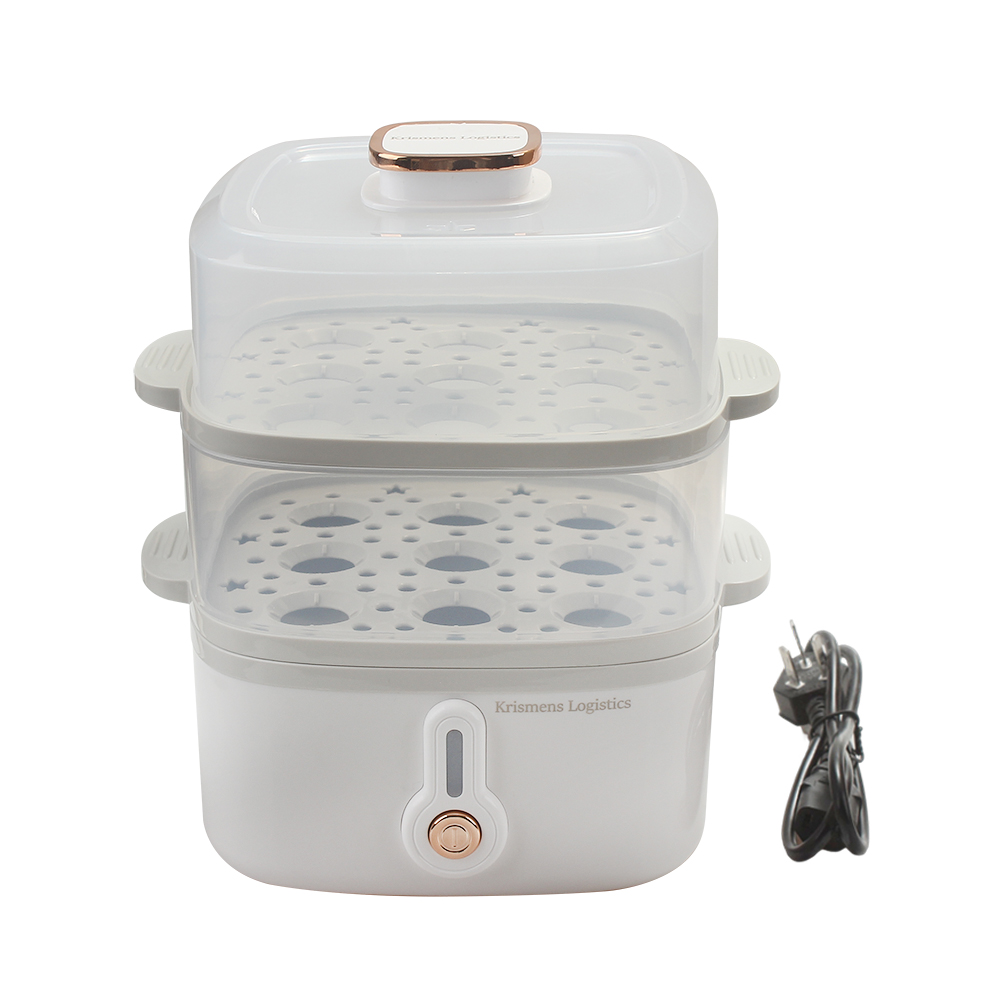 Krismens Logistics Electric egg cooker with double-layer quick steaming capacity for 18 eggs, BPA free