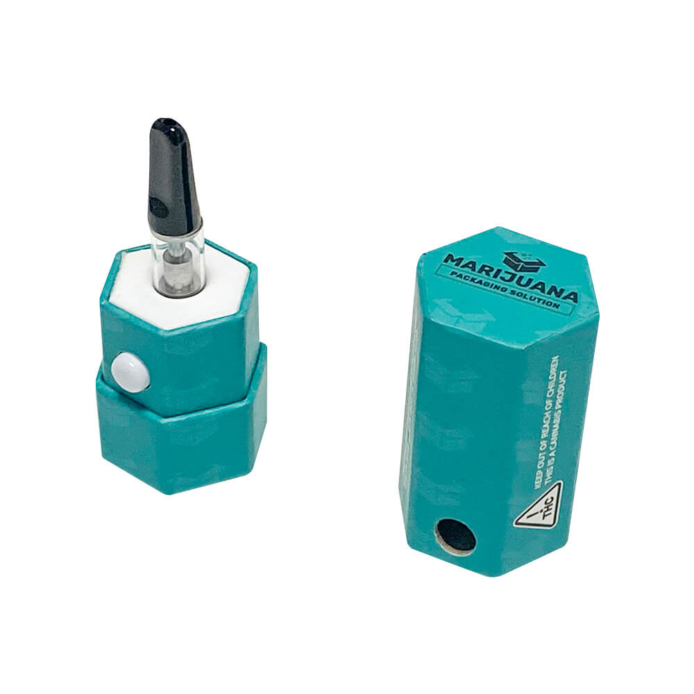 MARIJUANA PACKAGING SOLUTION Child-proof Hexagon Cartridge Box