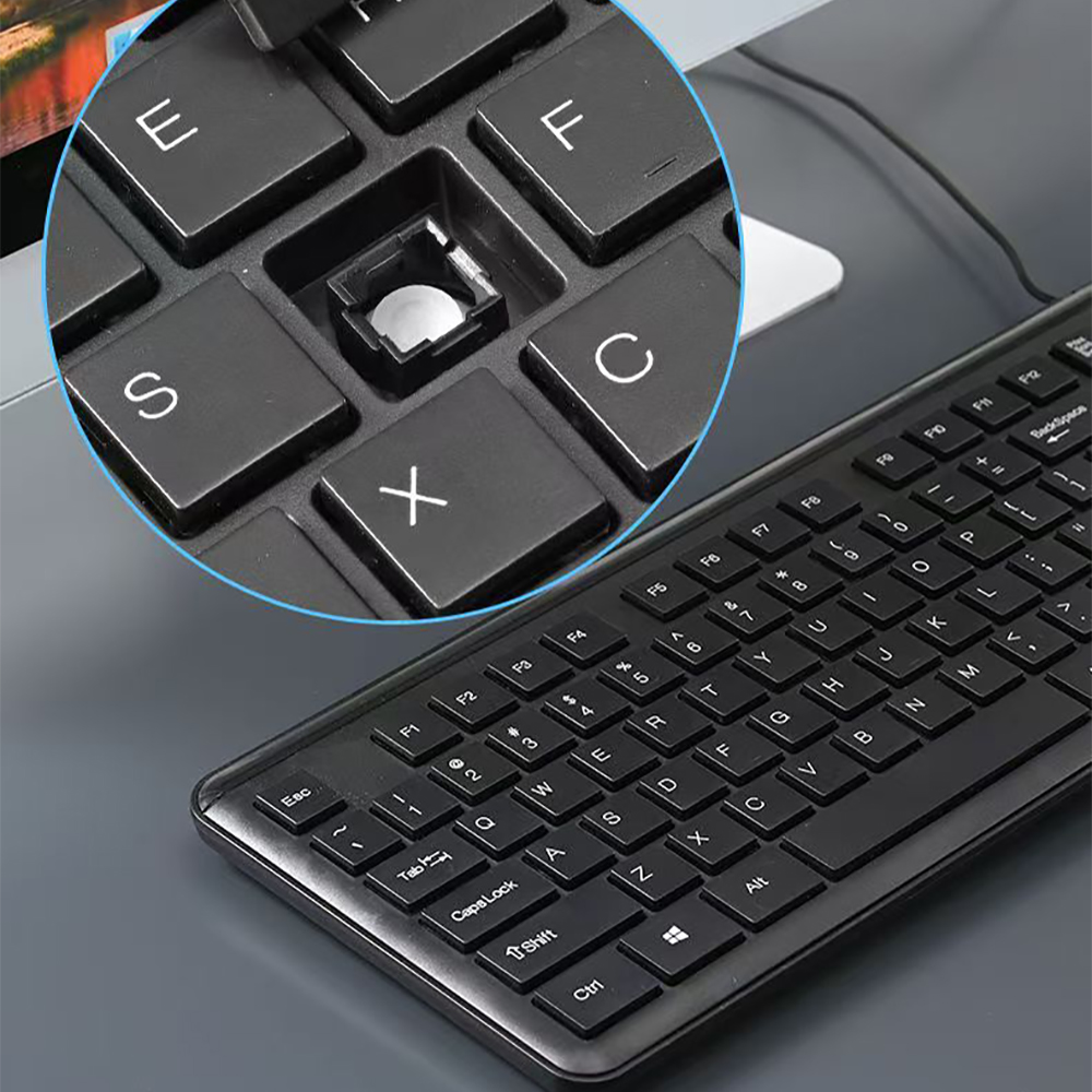 VoltDynasty Wired USB Computer keyboard,office home desktop computer universal silent keyboard