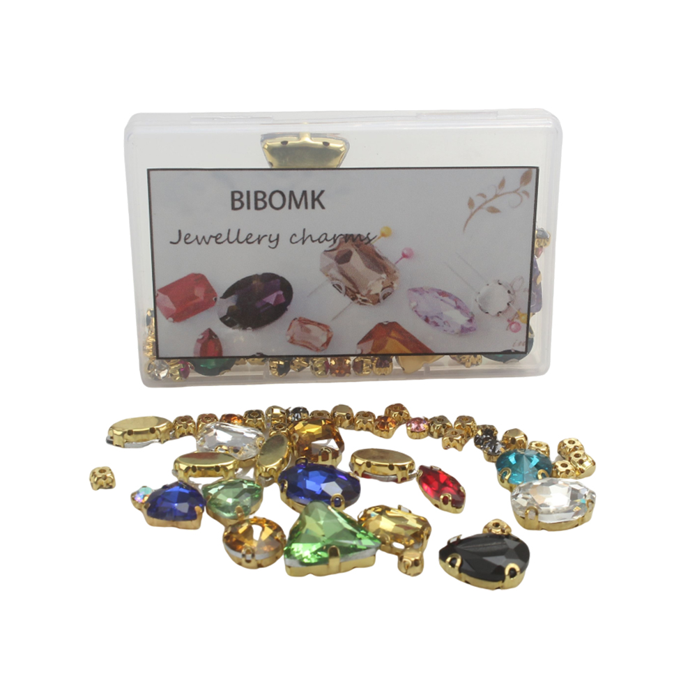 BIBOMK Jewelry accessories 100 PCS DIY alloy hand sewn diamond clothing accessories patchwork diamond decoration diamond multiple styles mix and match