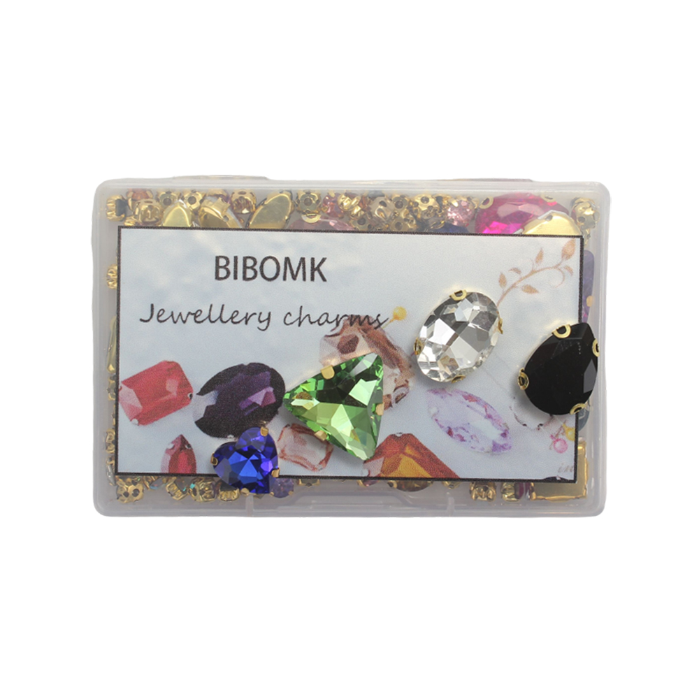 BIBOMK Jewelry accessories 100 PCS DIY alloy hand sewn diamond clothing accessories patchwork diamond decoration diamond multiple styles mix and match