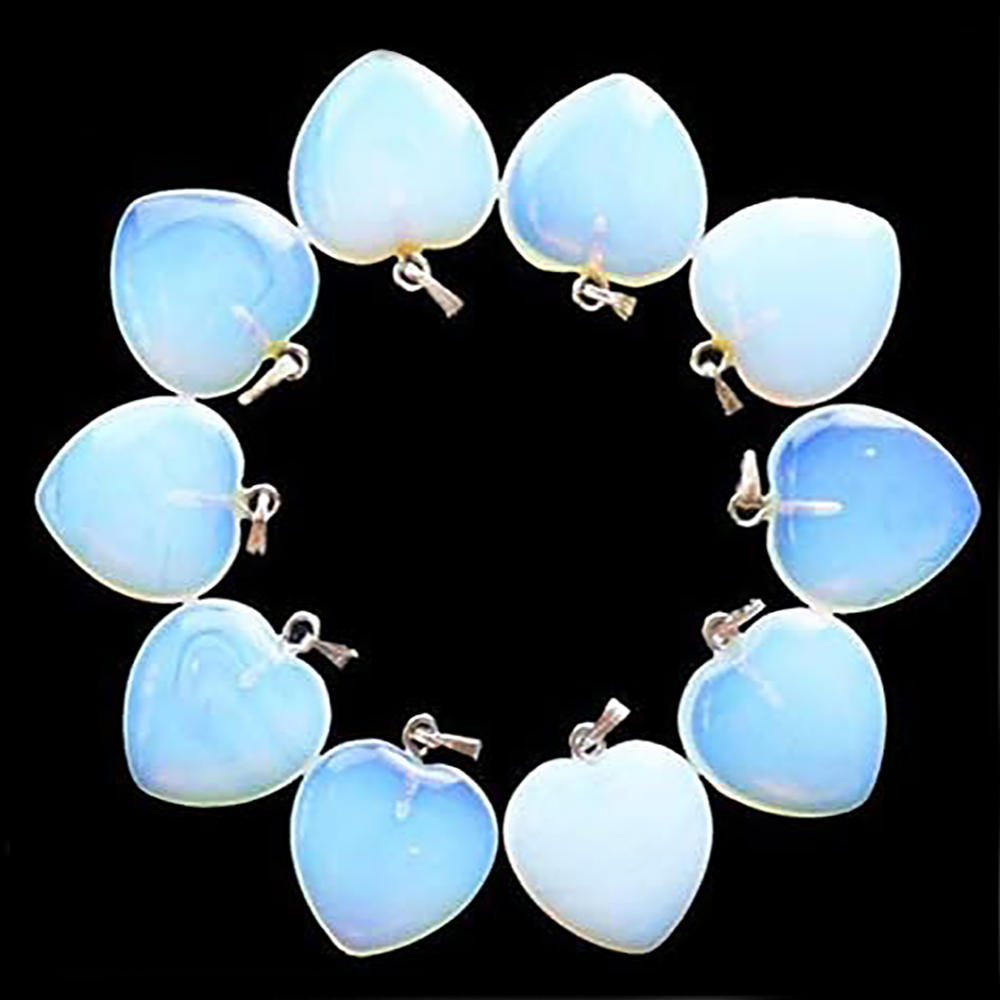 BIBOMK Pendant, Heart Crystal Stone Pendant Gemstone Jewelry for Women Girls Girlfriend Wife