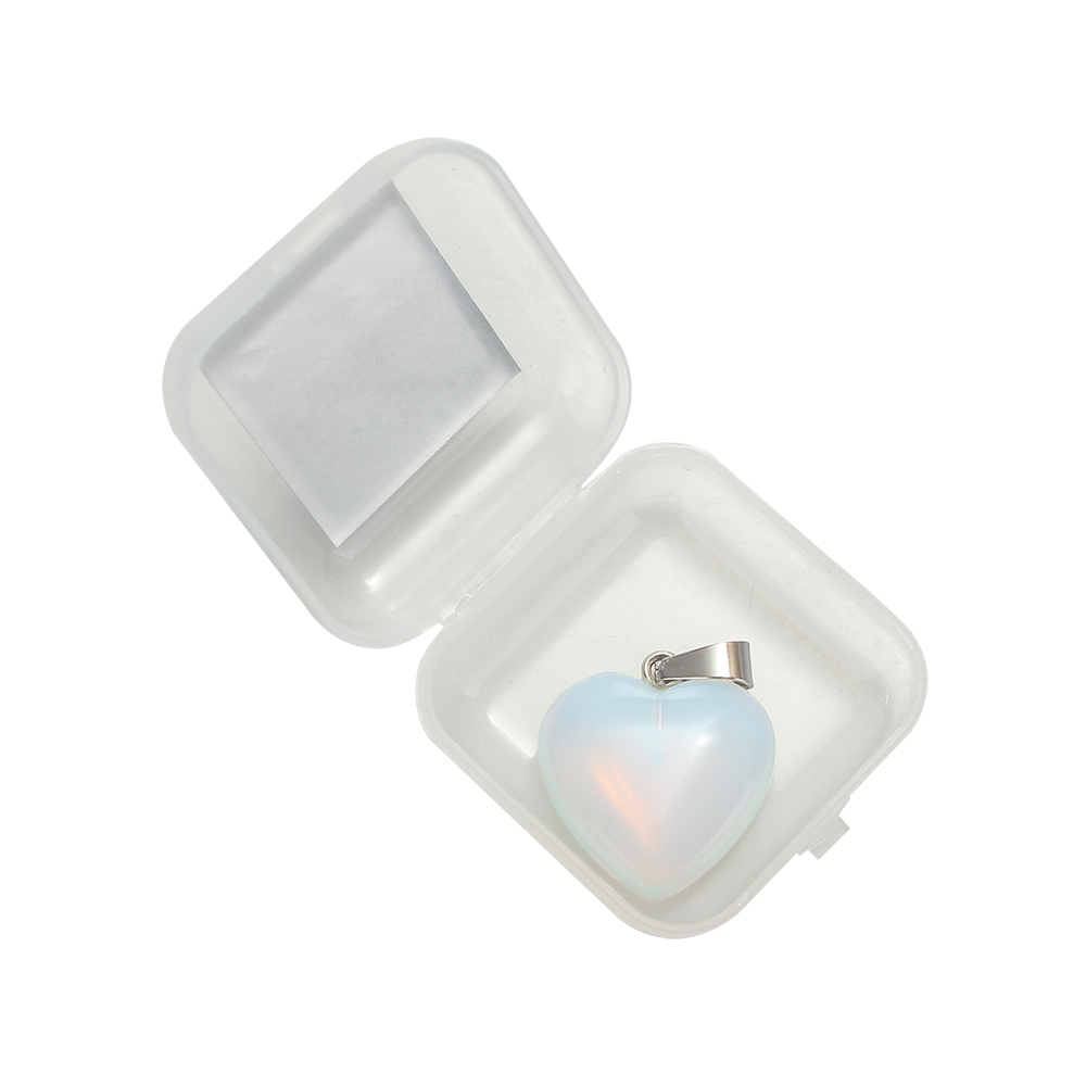 BIBOMK Pendant, Heart Crystal Stone Pendant Gemstone Jewelry for Women Girls Girlfriend Wife