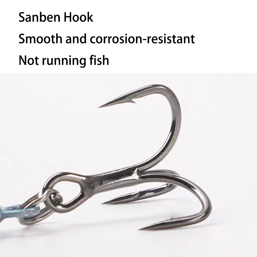 QZY Fishing gear, Vib sequins, curled mouth fishing bait, fake fish, three hook fishing gear(2 Pack)