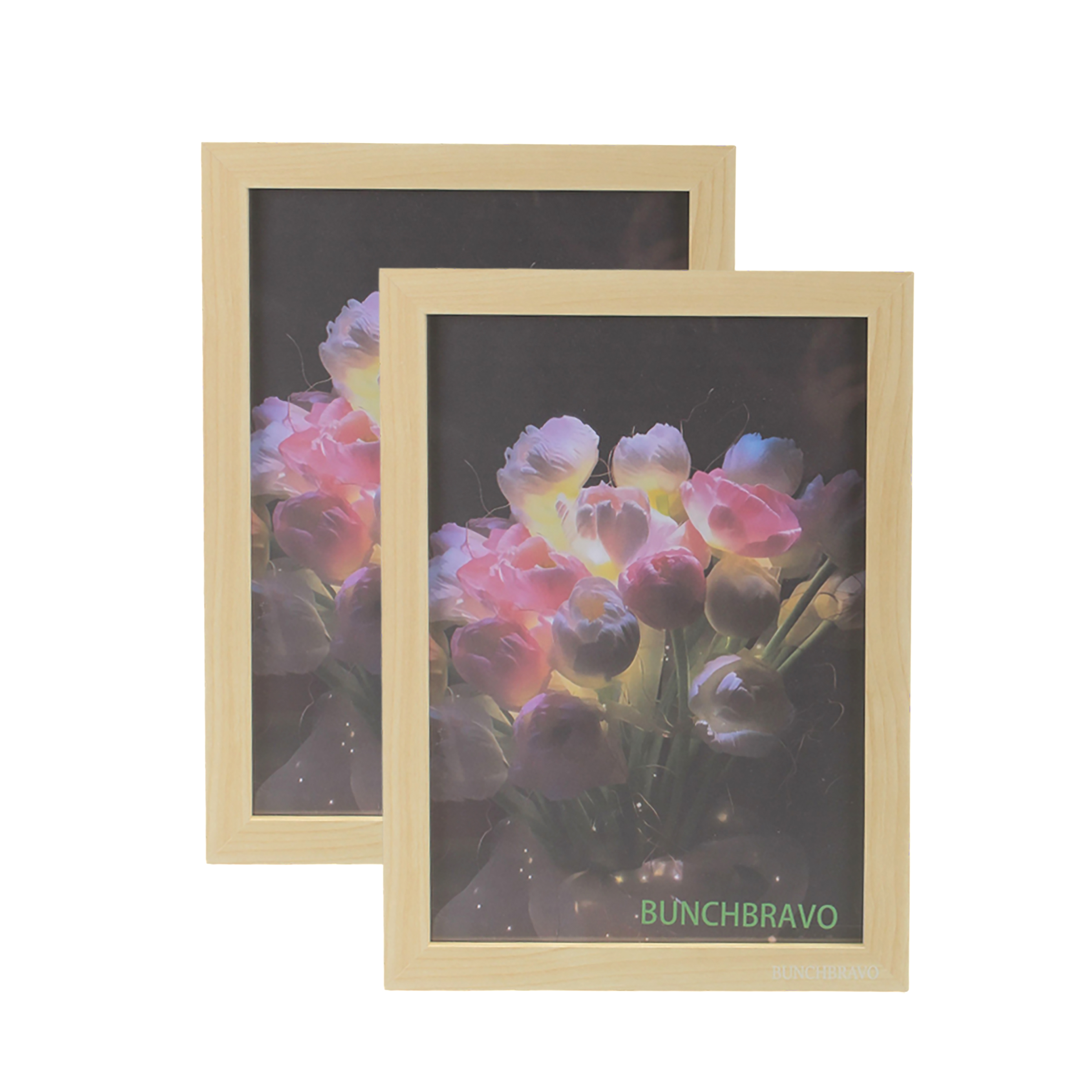 BUNCHBRAVO Photo frame A4 paper size rectangular wooden frame can be used as a decoration and hung on walls(2 Pack)
