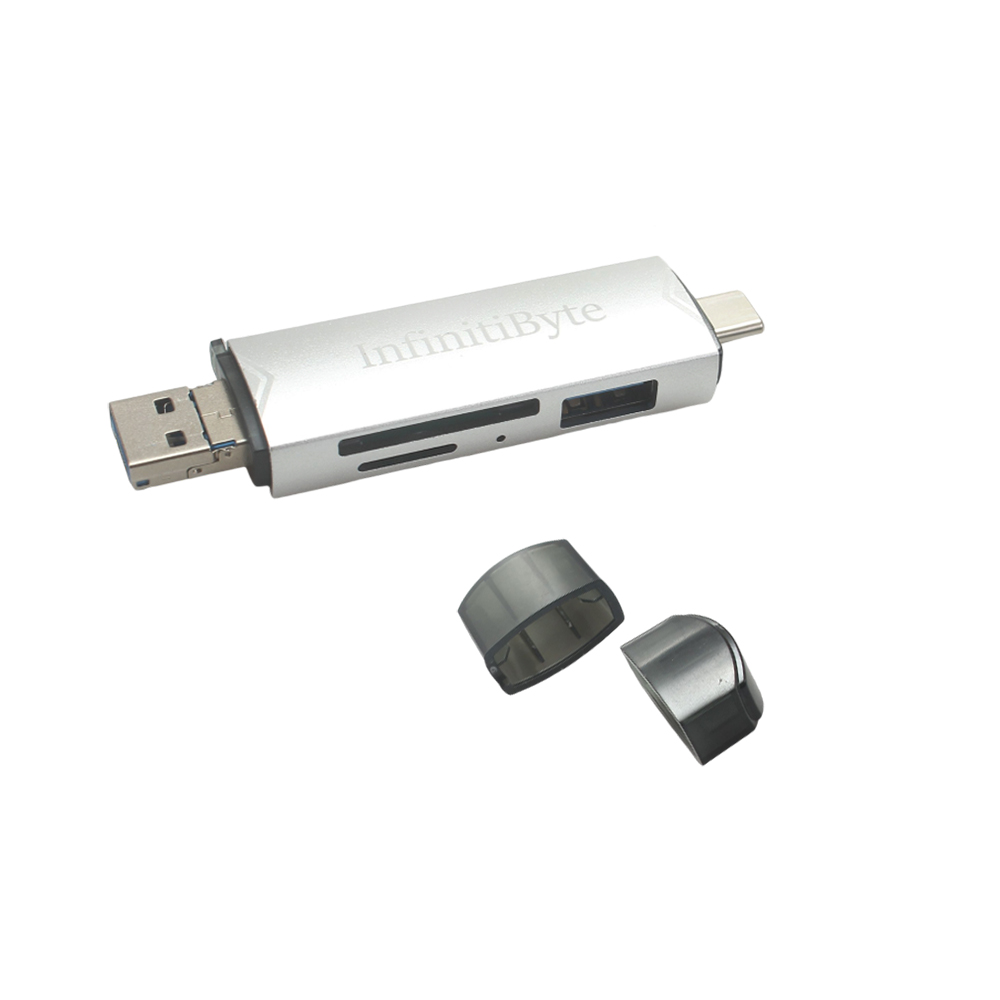 InfinitiByte Memory card readers,Typec high-speed USB 3.0 reading SD/TF dual-purpose multifunctional card reader available on mobile phones and computers