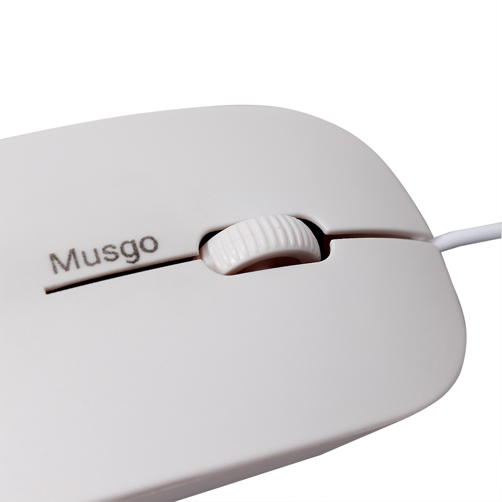 Musgo Computer mouse,Wired USB Optical Mouse For Windows OS/Mac iOS PC Laptop Desktop Scroll Wheel white Mice