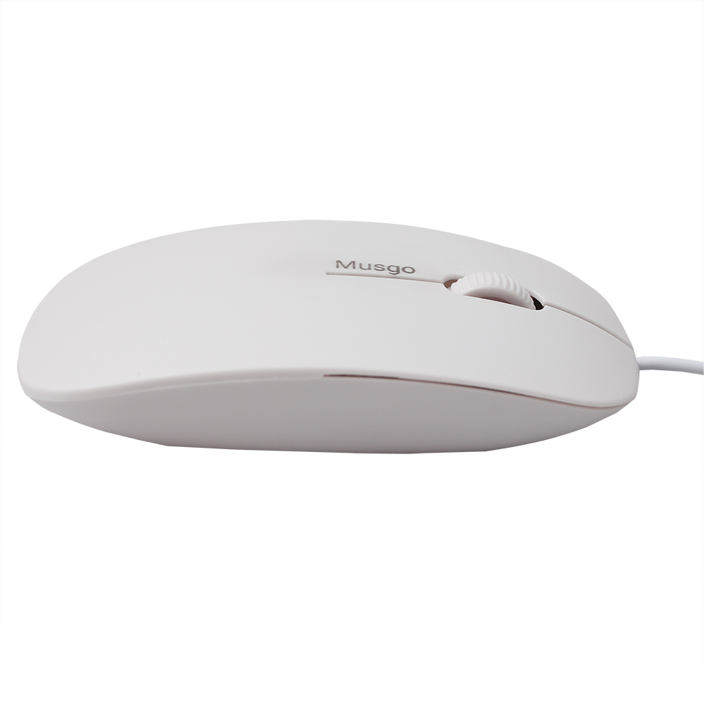Musgo Computer mouse,Wired USB Optical Mouse For Windows OS/Mac iOS PC Laptop Desktop Scroll Wheel white Mice