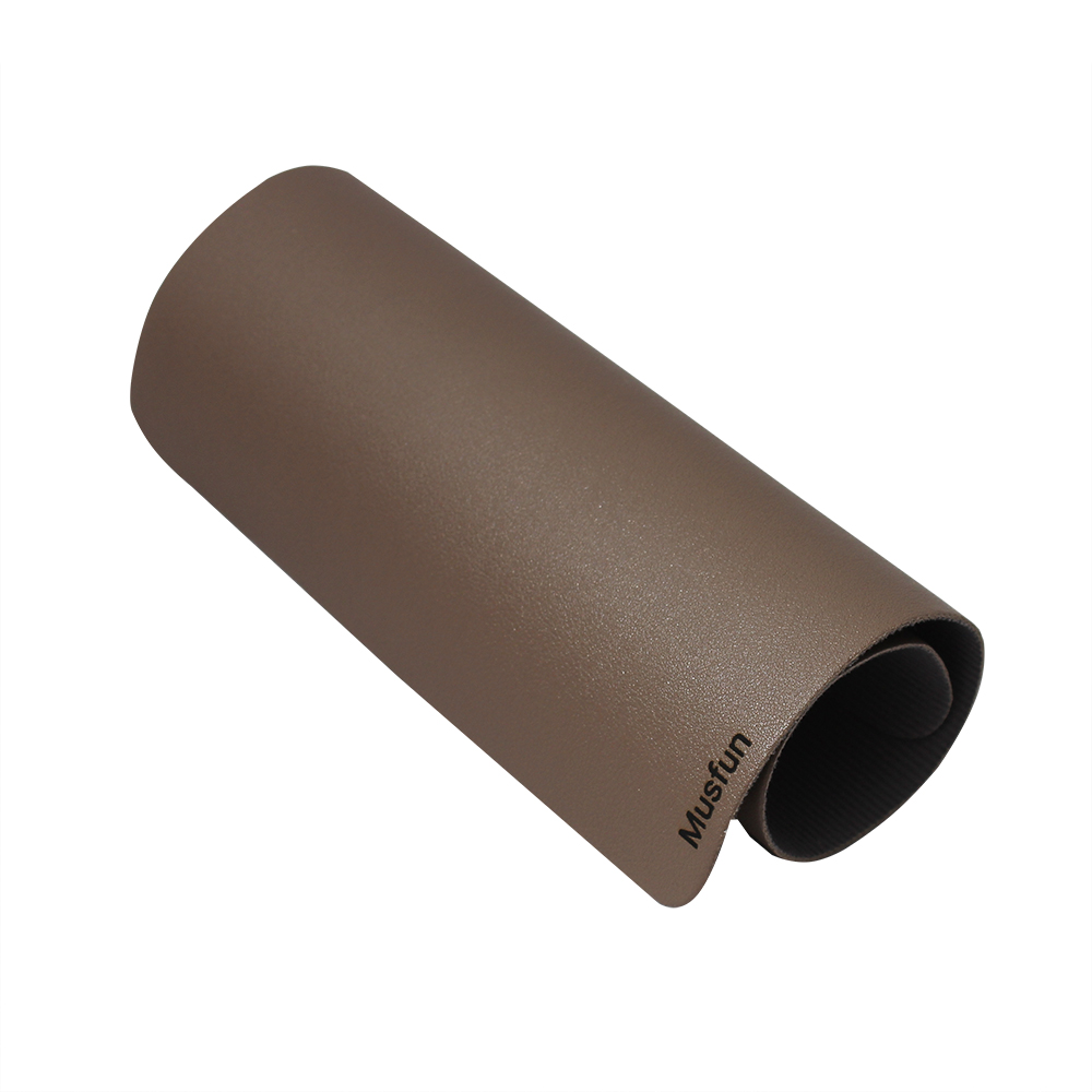 Musfun Anti-Slip Leather Mouse Pad, Compatible with Wired and Wireless Mouse(Coffee)