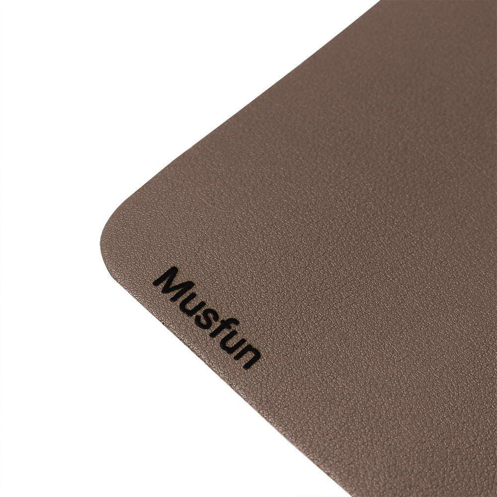 Musfun Anti-Slip Leather Mouse Pad, Compatible with Wired and Wireless Mouse(Coffee)