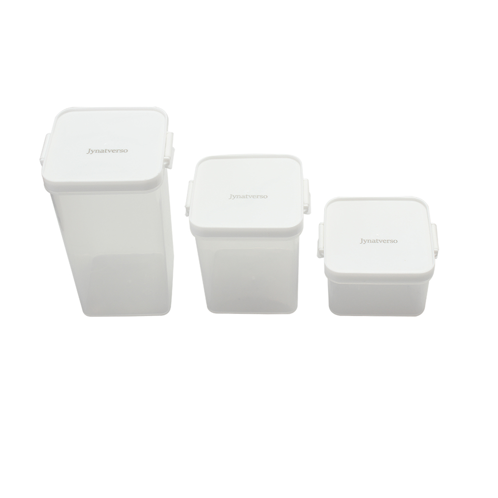 Jynatverso Household Kitchen Containers - Large, Medium, Small and Sealed Plastic Food Grade Kitchen Storage Containers (3PCS)