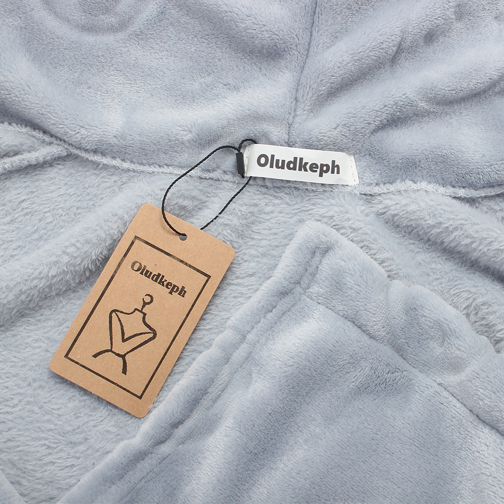 Oludkeph Bathrobe,Coral Plush Bathrobe,Winter Sleeping Robe for Men and Women