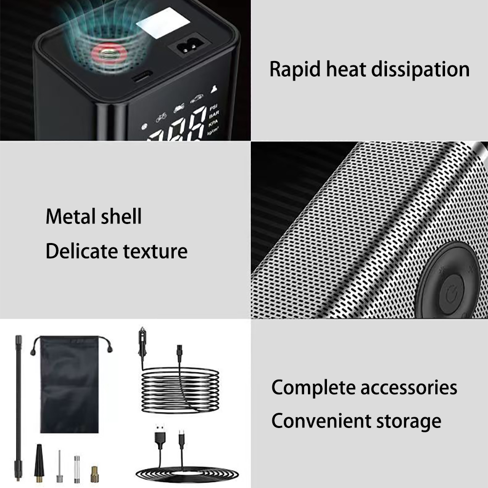Xeamotor Vehicle Tire Inflation Pump,Faster Inflation Electric Air Pump with LCD Display for Cars Accessories, Bikes & Motorcycle Tires