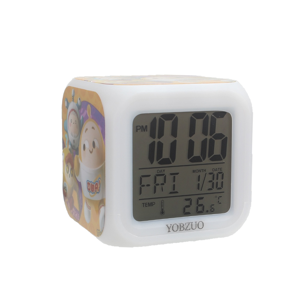 YOBZUO Multi-function electronic device for children's rooms,Alarm Clock for Kids Toddlers with Temperature Gauge Clock Date and Night Light