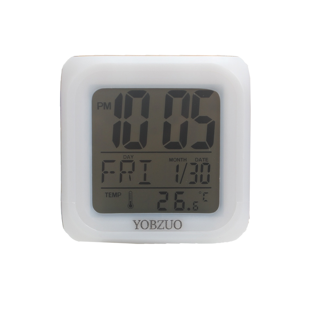 YOBZUO Multi-function electronic device for children's rooms,Alarm Clock for Kids Toddlers with Temperature Gauge Clock Date and Night Light