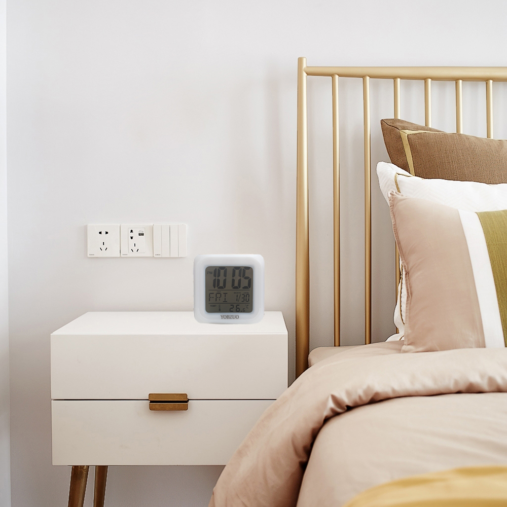 YOBZUO Multi-function electronic device for children's rooms,Alarm Clock for Kids Toddlers with Temperature Gauge Clock Date and Night Light