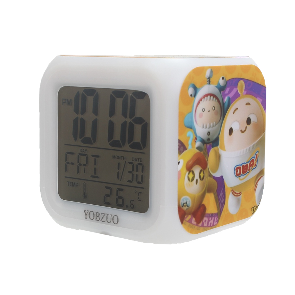 YOBZUO Multi-function electronic device for children's rooms,Alarm Clock for Kids Toddlers with Temperature Gauge Clock Date and Night Light