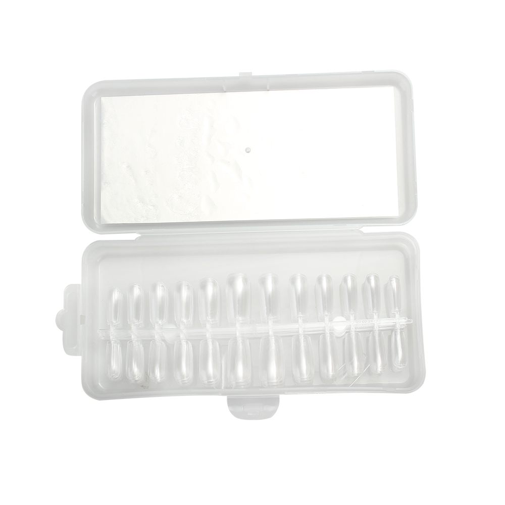 showlovein Artificial fingernails, 120PCS Circular Transparent Ultra-Thin Nail Tips with Box for Nail Extension Art Home DIY Nail Salon