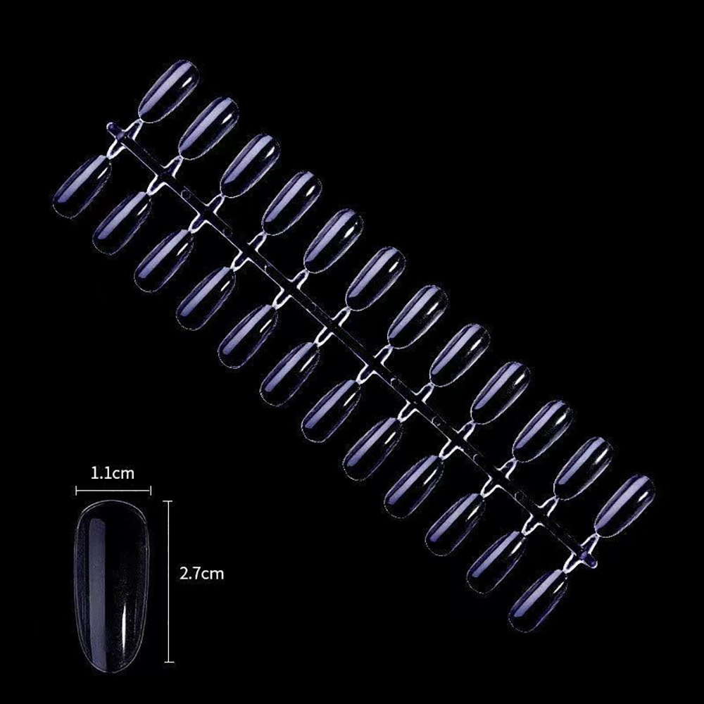 showlovein Artificial fingernails, 120PCS Circular Transparent Ultra-Thin Nail Tips with Box for Nail Extension Art Home DIY Nail Salon