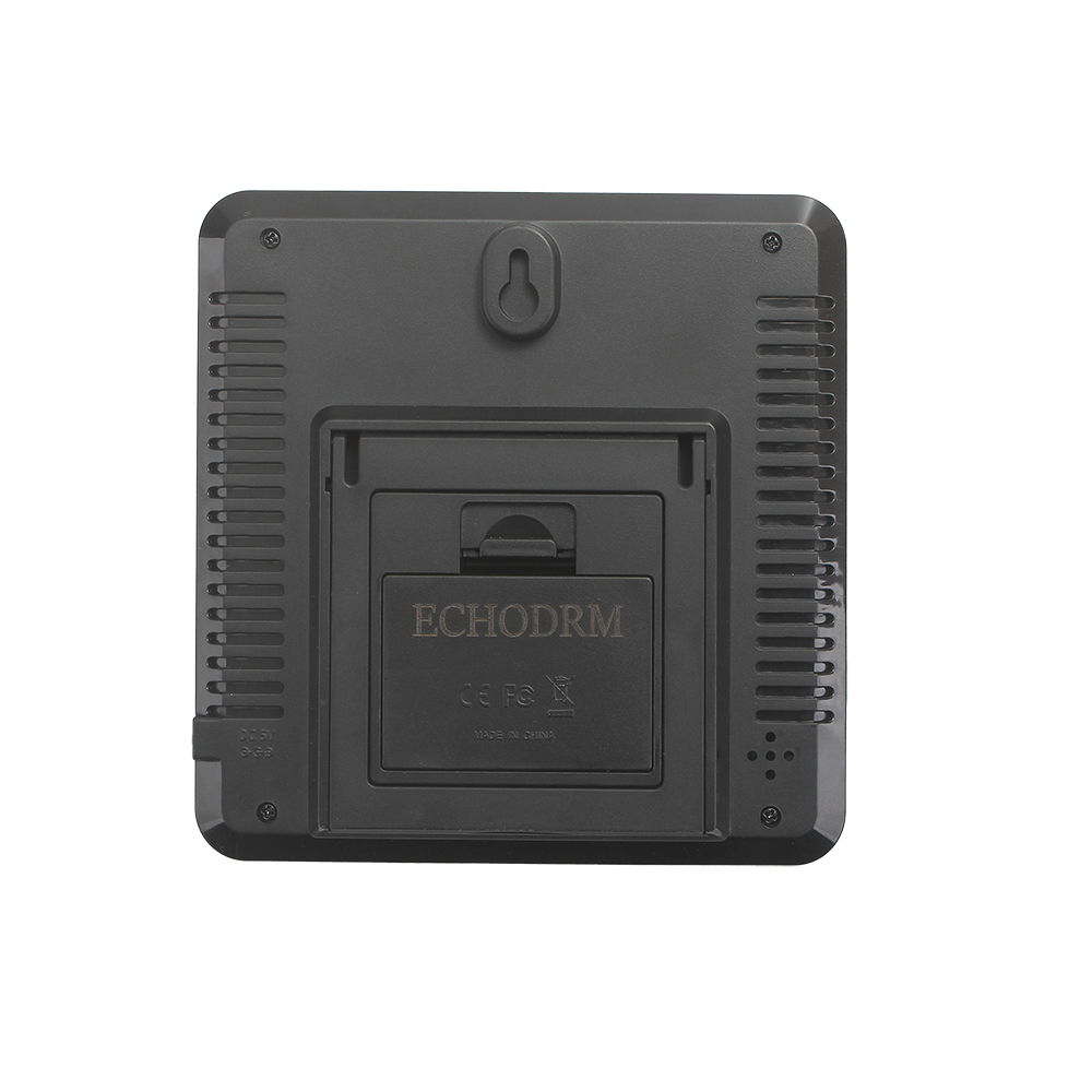 ECHODRM Digital Clock, LED Time Display Multifunctional Clock with Indoor Outdoor Thermohygrometer for Home