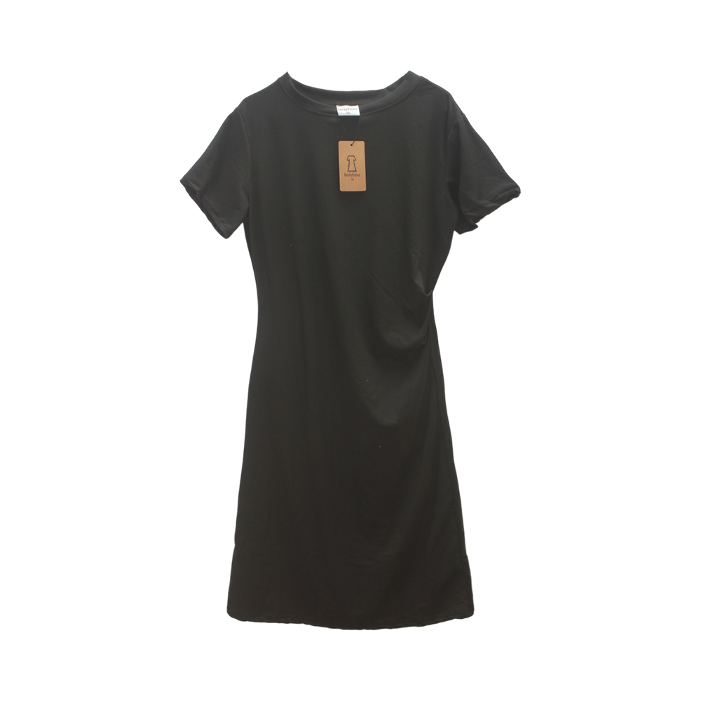 beizhou Summer dress black versatile slim fit pure cotton casual style